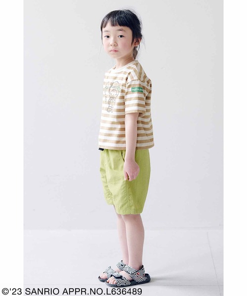 シロップ.(シロップ.)の「サンリオキャラクターコラボ カラーボーダーのTシャツ:キッズ(Tシャツ/カットソー・キッズ・ベージュ/グリーン/ブルー・13/12/11)」の9枚目の写真