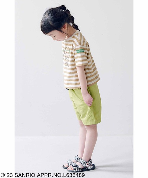 シロップ.(シロップ.)の「サンリオキャラクターコラボ カラーボーダーのTシャツ:キッズ(Tシャツ/カットソー・キッズ・ベージュ/グリーン/ブルー・13/12/11)」の10枚目の写真