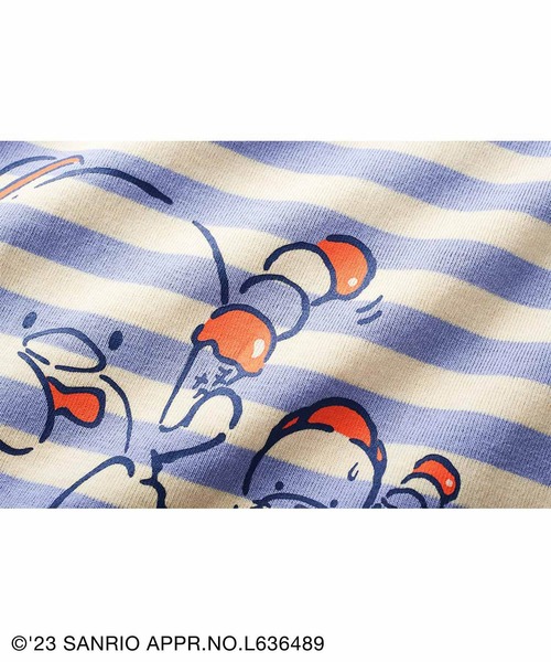 シロップ.(シロップ.)の「サンリオキャラクターコラボ カラーボーダーのTシャツ:キッズ(Tシャツ/カットソー・キッズ・ベージュ/グリーン/ブルー・13/12/11)」の20枚目の写真