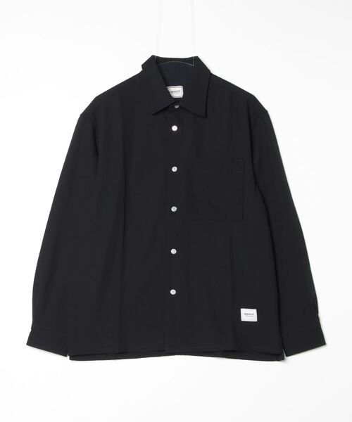 ALWAYS GOOD TIME（オルウェイズグッドタイム）の「【BAEXFATE/べクスフェイト】バックサテン センターバックプリーツ長袖シャツ（シャツ/ブラウス・メンズ・ブラック/ナチュラル/ベージュ・M/L/XL）」の2枚目の写真