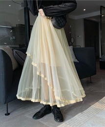 パイピングチュールスカート