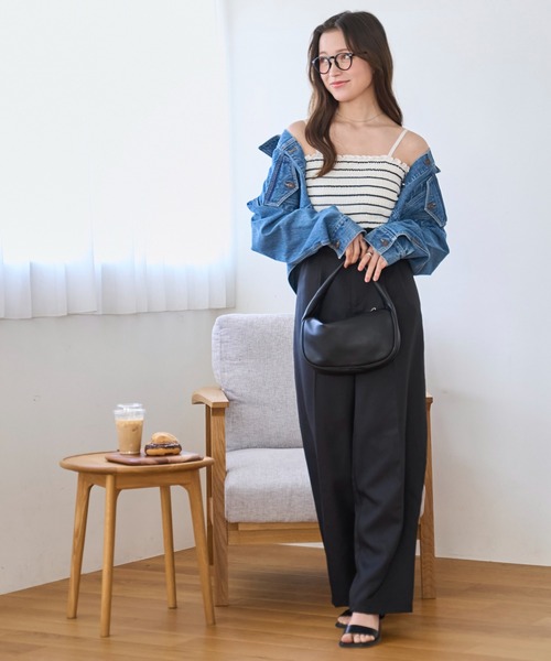 WEGO（ウィゴー）の「WEGO/2WAYシャーリングキャミ（キャミソール・レディース・ブラック/オフホワイト/その他1・FREE）」の19枚目の写真