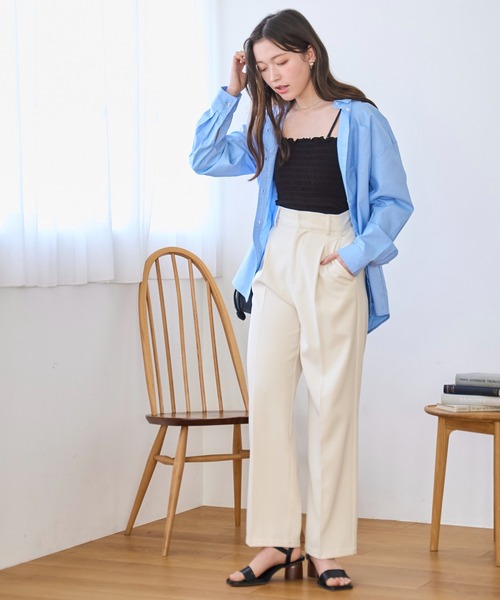 WEGO（ウィゴー）の「WEGO/2WAYシャーリングキャミ（キャミソール・レディース・ブラック/オフホワイト/その他1・FREE）」の18枚目の写真