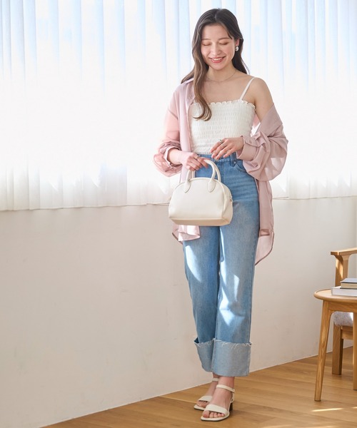 WEGO（ウィゴー）の「WEGO/2WAYシャーリングキャミ（キャミソール・レディース・ブラック/オフホワイト/その他1・FREE）」の17枚目の写真