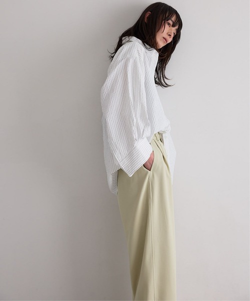 N WITH.（エヌウィズ）の「ダブルタックパンツ（スラックス・レディース・ブラック/ライトグリーン・M/S）」の7枚目の写真