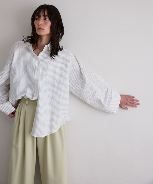 N WITH.（エヌウィズ）の「ダブルタックパンツ（スラックス・レディース・ブラック/ライトグリーン・M/S）」の5枚目の写真