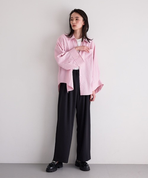 N WITH.（エヌウィズ）の「ダブルタックパンツ（スラックス・レディース・ブラック/ライトグリーン・M/S）」の11枚目の写真