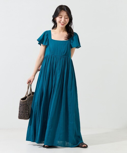 FREAK'S STORE（フリークスストア）の「限定展開　インド ダブルガーゼ バックシャン フリル ワンピース（ワンピース・レディース・イエロー/ブルーグリーン/ブラック/オフホワイト・SMALL/MEDIUM）」の15枚目の写真