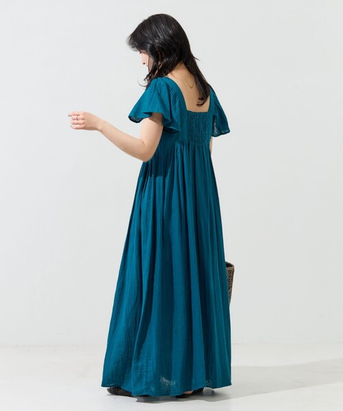 FREAK'S STORE（フリークスストア）の「限定展開　インド ダブルガーゼ バックシャン フリル ワンピース（ワンピース・レディース・イエロー/ブルーグリーン/ブラック/オフホワイト・SMALL/MEDIUM）」の16枚目の写真