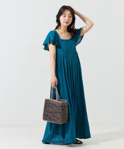 FREAK'S STORE（フリークスストア）の「限定展開　インド ダブルガーゼ バックシャン フリル ワンピース（ワンピース・レディース・イエロー/ブルーグリーン/ブラック/オフホワイト・SMALL/MEDIUM）」の18枚目の写真