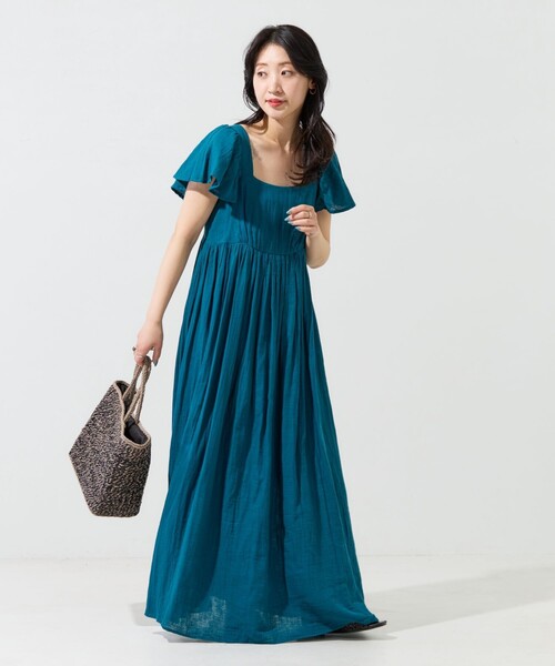 FREAK'S STORE（フリークスストア）の「限定展開　インド ダブルガーゼ バックシャン フリル ワンピース（ワンピース・レディース・イエロー/ブルーグリーン/ブラック/オフホワイト・SMALL/MEDIUM）」の19枚目の写真