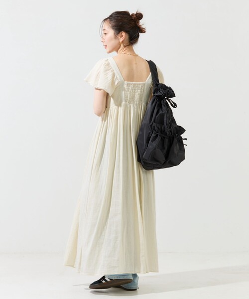 FREAK'S STORE（フリークスストア）の「限定展開　インド ダブルガーゼ バックシャン フリル ワンピース（ワンピース・レディース・イエロー/ブルーグリーン/ブラック/オフホワイト・SMALL/MEDIUM）」の22枚目の写真