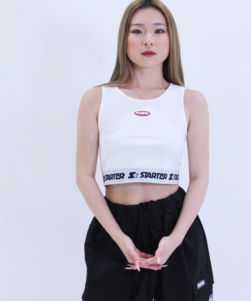STARTER ロゴテープ ショートタンクトップ / レディース ショート丈