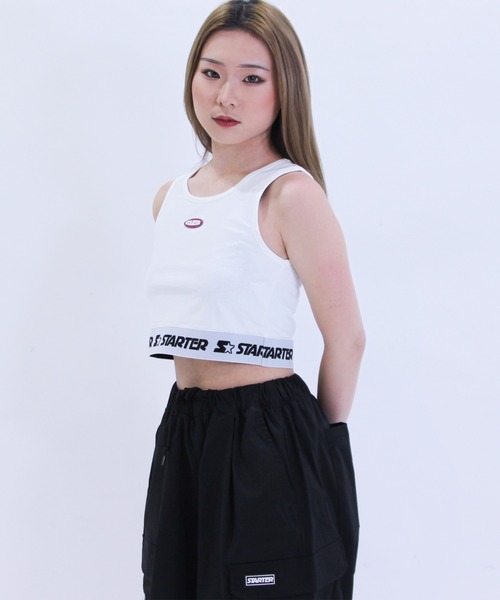 STARTER ロゴテープ ショートタンクトップ / レディース ショート丈