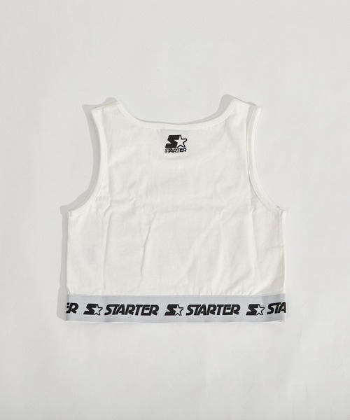 STARTER(スターター)の「STARTER ロゴテープ ショートタンクトップ / レディース ショート丈 ノースリーブ(タンクトップ・レディース・ホワイト/ブラック・M/L)」の4枚目の写真