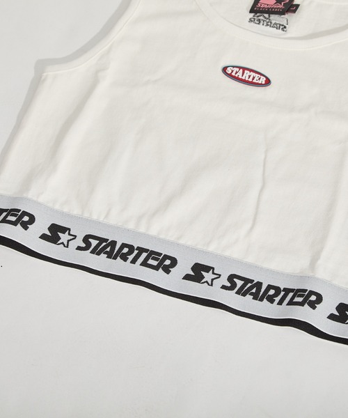 STARTER(スターター)の「STARTER ロゴテープ ショートタンクトップ / レディース ショート丈 ノースリーブ(タンクトップ・レディース・ホワイト/ブラック・M/L)」の14枚目の写真