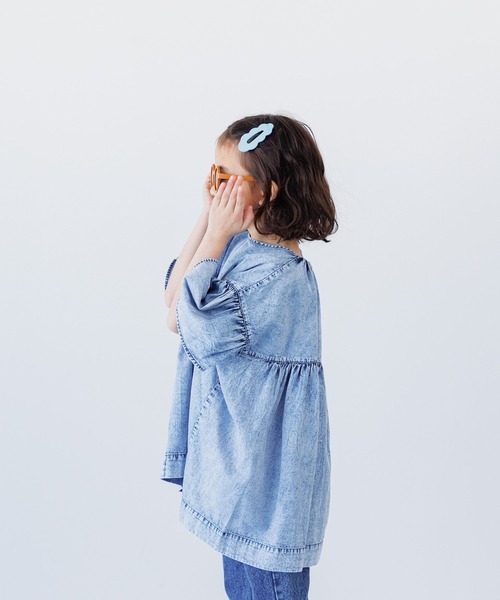 LOWRYS FARM（ローリーズファーム）の「デニムボリュームブラウス