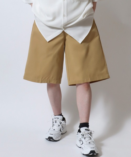 SITRY（シトリー）の「Twill Fabric Wide Shorts/ツイル ワイドショーツ ハーフパンツ ワークショーツ（チノパンツ・メンズ・グリーン/ベージュ/オレンジ/ブラック・M/L/LL）」の22枚目の写真