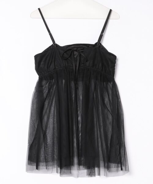 INTERPLANET（インタープラネット）の「ドロストバックリボン　キャミチュニック（キャミソール・レディース・アイボリー/グレー/ブラック・FREE）」の4枚目の写真