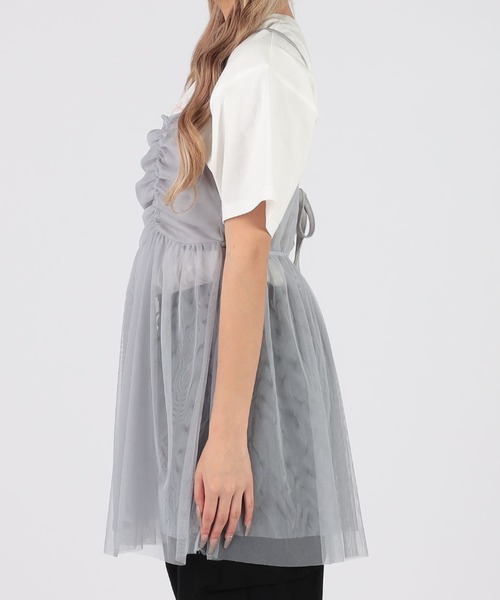 INTERPLANET（インタープラネット）の「ドロストバックリボン　キャミチュニック（キャミソール・レディース・アイボリー/グレー/ブラック・FREE）」の7枚目の写真