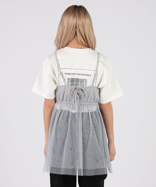 INTERPLANET（インタープラネット）の「ドロストバックリボン　キャミチュニック（キャミソール・レディース・アイボリー/グレー/ブラック・FREE）」の8枚目の写真