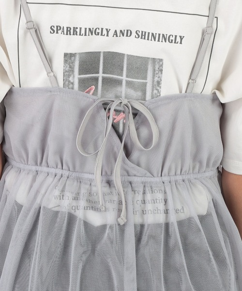 INTERPLANET（インタープラネット）の「ドロストバックリボン　キャミチュニック（キャミソール・レディース・アイボリー/グレー/ブラック・FREE）」の12枚目の写真