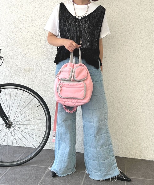 CONTROL FREAK（コントロールフリーク）の「CONTROL FREAK / CTFK（コントロールフリーク）撥水ギャザーマルチポケットショルダー（ショルダーバッグ・レディース・チャコール/アイボリー/ブルー/シルバー/オレンジ/ピンク・FREE）」の21枚目の写真