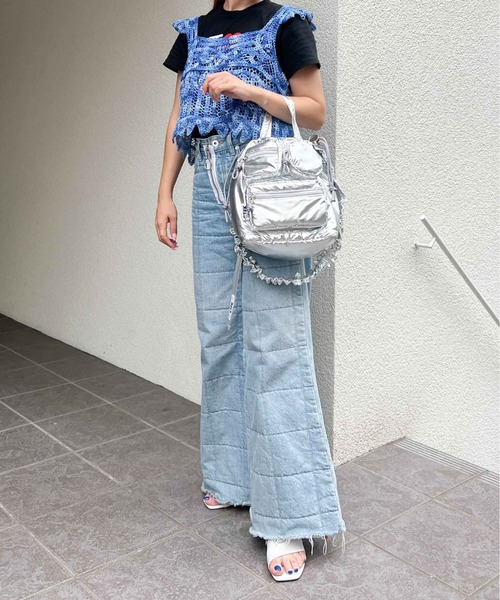 CONTROL FREAK（コントロールフリーク）の「CONTROL FREAK / CTFK（コントロールフリーク）撥水ギャザーマルチポケットショルダー（ショルダーバッグ・レディース・チャコール/アイボリー/ブルー/シルバー/オレンジ/ピンク・FREE）」の16枚目の写真