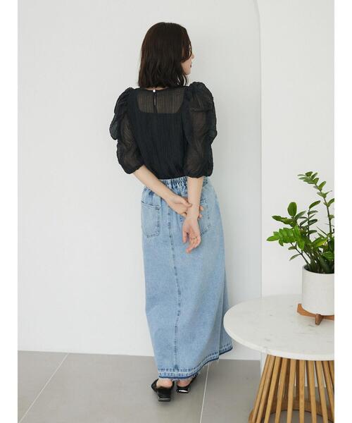 ELENCARE DUE（エレンカーレデュエ）の「・ELENCARE　DUE　デニムロングスカート（スカート・レディース・インディゴブルー/ライトインディゴブルー/杢グレー・FREE）」の16枚目の写真