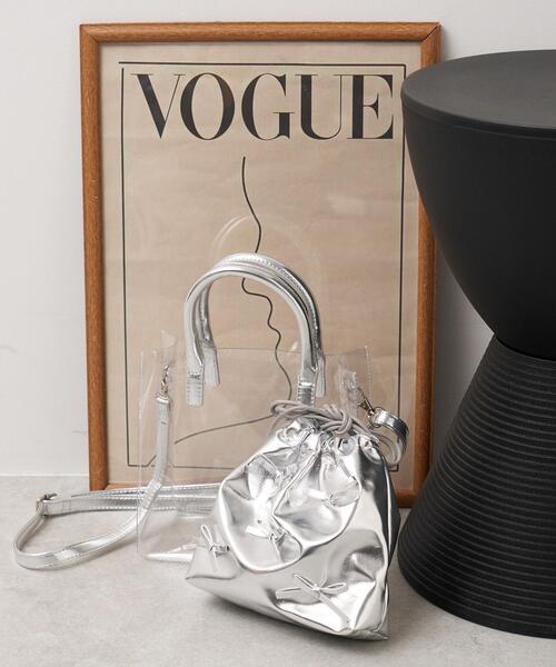 WEGO（ウィゴー）の「WEGO/巾着付きクリアショルダー（ショルダーバッグ・レディース・シルバー/ピンク/ホワイト系その他/ホワイト/ブラック・FREE）」の16枚目の写真