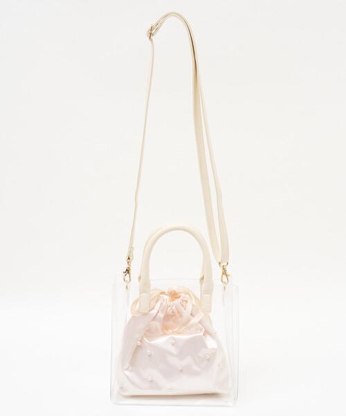 WEGO（ウィゴー）の「WEGO/巾着付きクリアショルダー（ショルダーバッグ・レディース・シルバー/ピンク/ホワイト系その他/ホワイト/ブラック・FREE）」の19枚目の写真