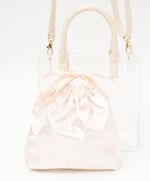 WEGO（ウィゴー）の「WEGO/巾着付きクリアショルダー（ショルダーバッグ・レディース・シルバー/ピンク/ホワイト系その他/ホワイト/ブラック・FREE）」の20枚目の写真
