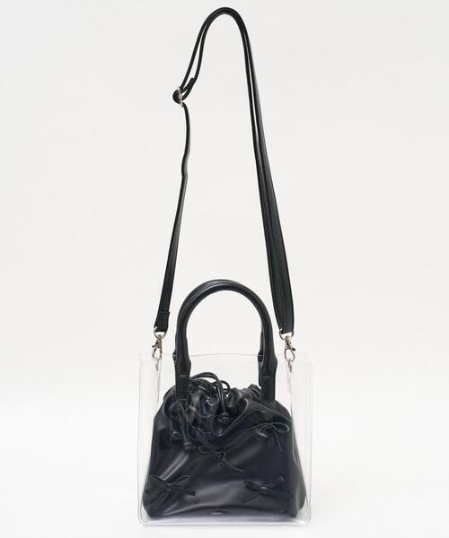 WEGO（ウィゴー）の「WEGO/巾着付きクリアショルダー（ショルダーバッグ・レディース・シルバー/ピンク/ホワイト系その他/ホワイト/ブラック・FREE）」の21枚目の写真