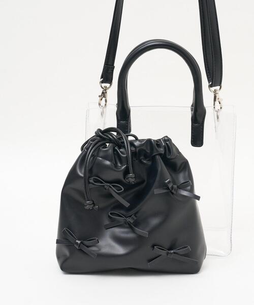 WEGO（ウィゴー）の「WEGO/巾着付きクリアショルダー（ショルダーバッグ・レディース・シルバー/ピンク/ホワイト系その他/ホワイト/ブラック・FREE）」の22枚目の写真