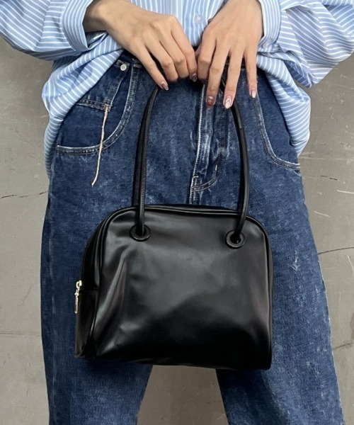 tolene(トレネ)の「フェイクレザー 高見え 肩掛け ショルダーバッグ ハンドバッグ(ショルダーバッグ・レディース・ブラック/ホワイト・ONE SIZE)」の2枚目の写真