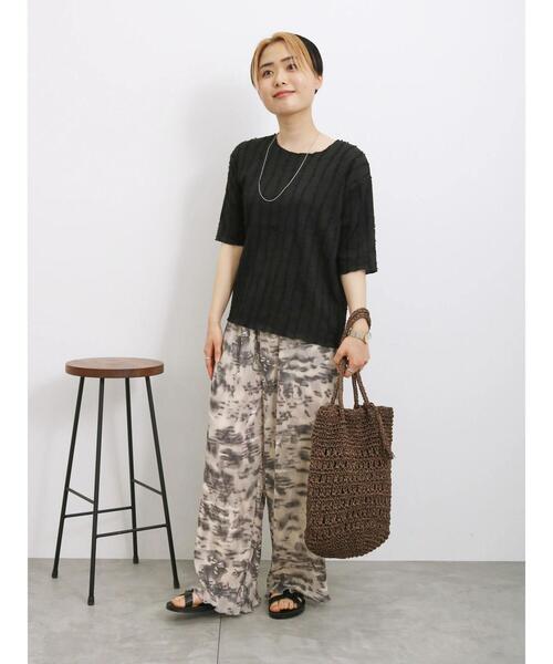 Samansa Mos2 blue（サマンサモスモスブルー）の「◎ジャカードフリンジプルオーバー（Tシャツ/カットソー・レディース・カーキ/ブラック/キナリ・F）」の21枚目の写真