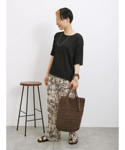 Samansa Mos2 blue（サマンサモスモスブルー）の「◎ジャカードフリンジプルオーバー（Tシャツ/カットソー・レディース・カーキ/ブラック/キナリ・F）」の20枚目の写真