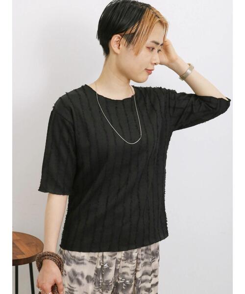 Samansa Mos2 blue（サマンサモスモスブルー）の「◎ジャカードフリンジプルオーバー（Tシャツ/カットソー・レディース・カーキ/ブラック/キナリ・F）」の10枚目の写真