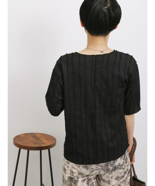 Samansa Mos2 blue（サマンサモスモスブルー）の「◎ジャカードフリンジプルオーバー（Tシャツ/カットソー・レディース・カーキ/ブラック/キナリ・F）」の7枚目の写真