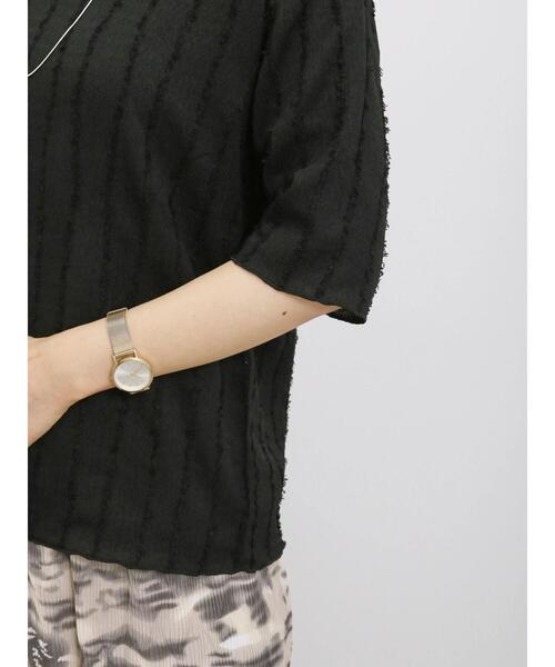 Samansa Mos2 blue（サマンサモスモスブルー）の「◎ジャカードフリンジプルオーバー（Tシャツ/カットソー・レディース・カーキ/ブラック/キナリ・F）」の4枚目の写真