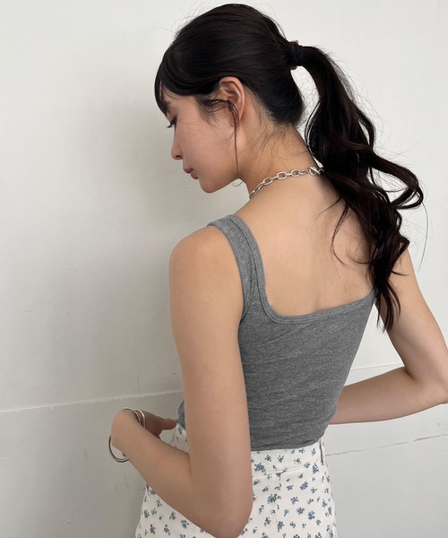 JUEJUEWORKS ハンドメイド ファー付きタンクトップ