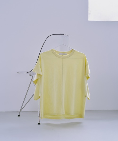 NANO universe（ナノユニバース）の「Polygiene フレアスリーブカットトップス（Tシャツ/カットソー・レディース・イエロー/ホワイト/ブラック・FREE）」の3枚目の写真