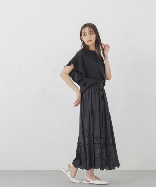 NANO universe（ナノユニバース）の「Polygiene フレアスリーブカットトップス（Tシャツ/カットソー・レディース・イエロー/ホワイト/ブラック・FREE）」の8枚目の写真