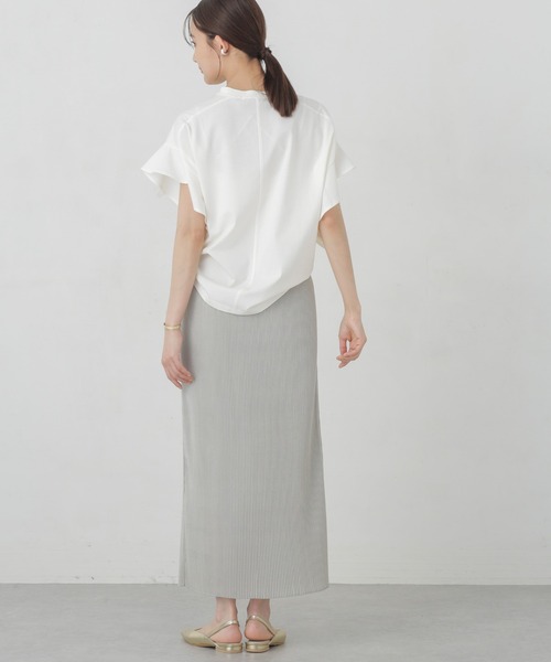 NANO universe（ナノユニバース）の「Polygiene フレアスリーブカットトップス（Tシャツ/カットソー・レディース・イエロー/ホワイト/ブラック・FREE）」の17枚目の写真