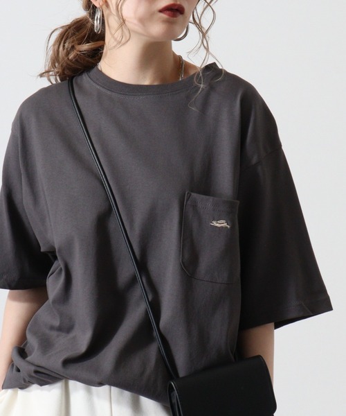 KRIFF MAYER（クリフメイヤー）の「Wet protection one point short sleeve pocket T-shirt / ウェットプロテクト ワンポイント半袖ポケットTシャツ unisex（Tシャツ/カットソー・メンズ・オフホワイト/ベージュ/オレンジ/ライトグリーン/チャコール/ラベンダー・L/XL/M）」の4枚目の写真