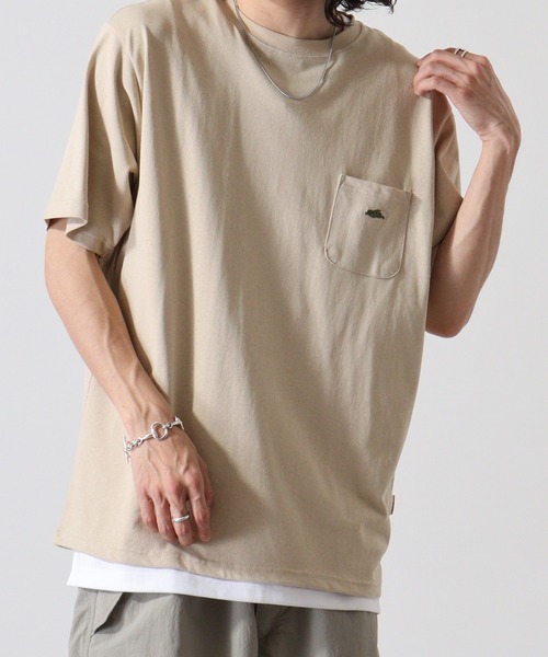 KRIFF MAYER（クリフメイヤー）の「Wet protection one point short sleeve pocket T-shirt / ウェットプロテクト ワンポイント半袖ポケットTシャツ unisex（Tシャツ/カットソー・メンズ・オフホワイト/ベージュ/オレンジ/ライトグリーン/チャコール/ラベンダー・L/XL/M）」の8枚目の写真