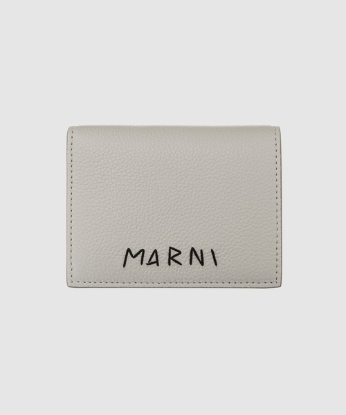 MARNI（マルニ）の「MENDING CALF LEATHER / 2つ折り財布（財布・レディース・ブラック/ライトベージュ/ライトグレー/アイボリー/グレー/ベージュ系/ベージュ・ONE SIZE）」の4枚目の写真