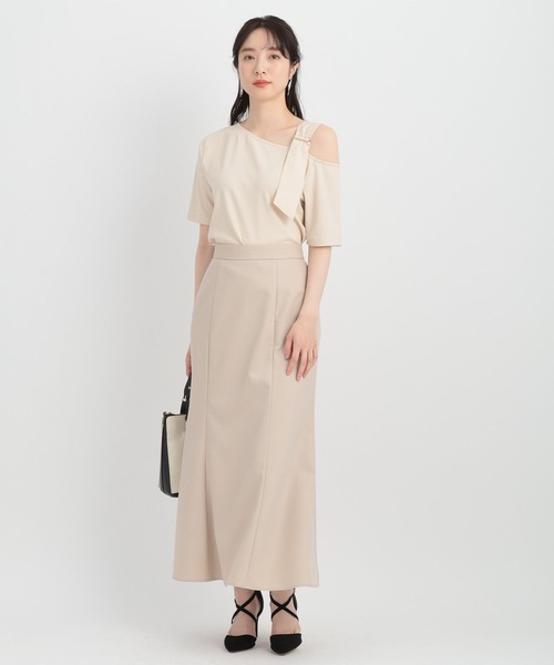 Andemiu（アンデミュウ）の「スカーフツキリブカット134912（Tシャツ/カットソー・レディース・チャコールグレー/アイボリー/ブラック/ベージュ・FREE）」の5枚目の写真