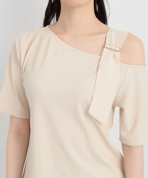 Andemiu（アンデミュウ）の「スカーフツキリブカット134912（Tシャツ/カットソー・レディース・チャコールグレー/アイボリー/ブラック/ベージュ・FREE）」の12枚目の写真