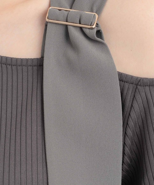 Andemiu（アンデミュウ）の「スカーフツキリブカット134912（Tシャツ/カットソー・レディース・チャコールグレー/アイボリー/ブラック/ベージュ・FREE）」の19枚目の写真